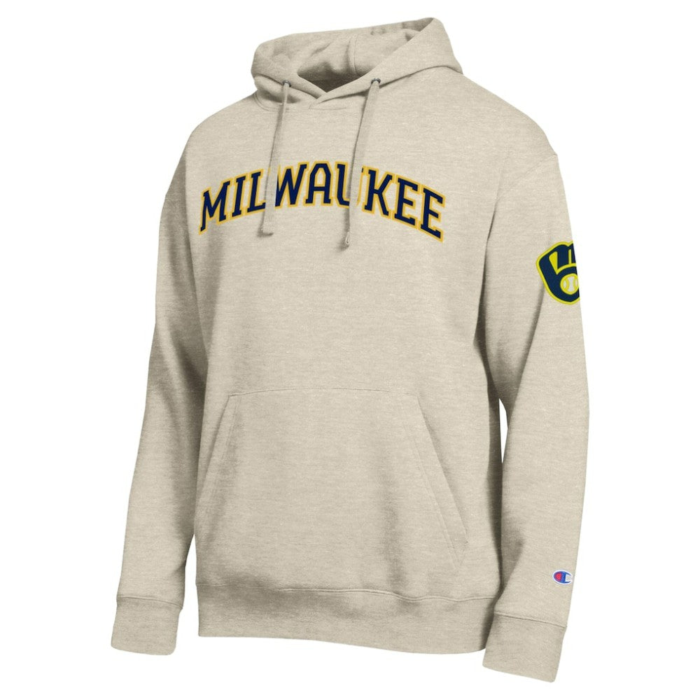Milwaukee Brewers Champion All Star Chenille Patch Hoodie Oatmeal