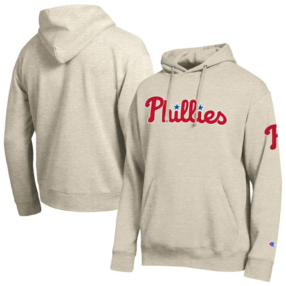 Philadelphia Phillies Champion All Star Chenille Patch Hoodie Oatmeal
