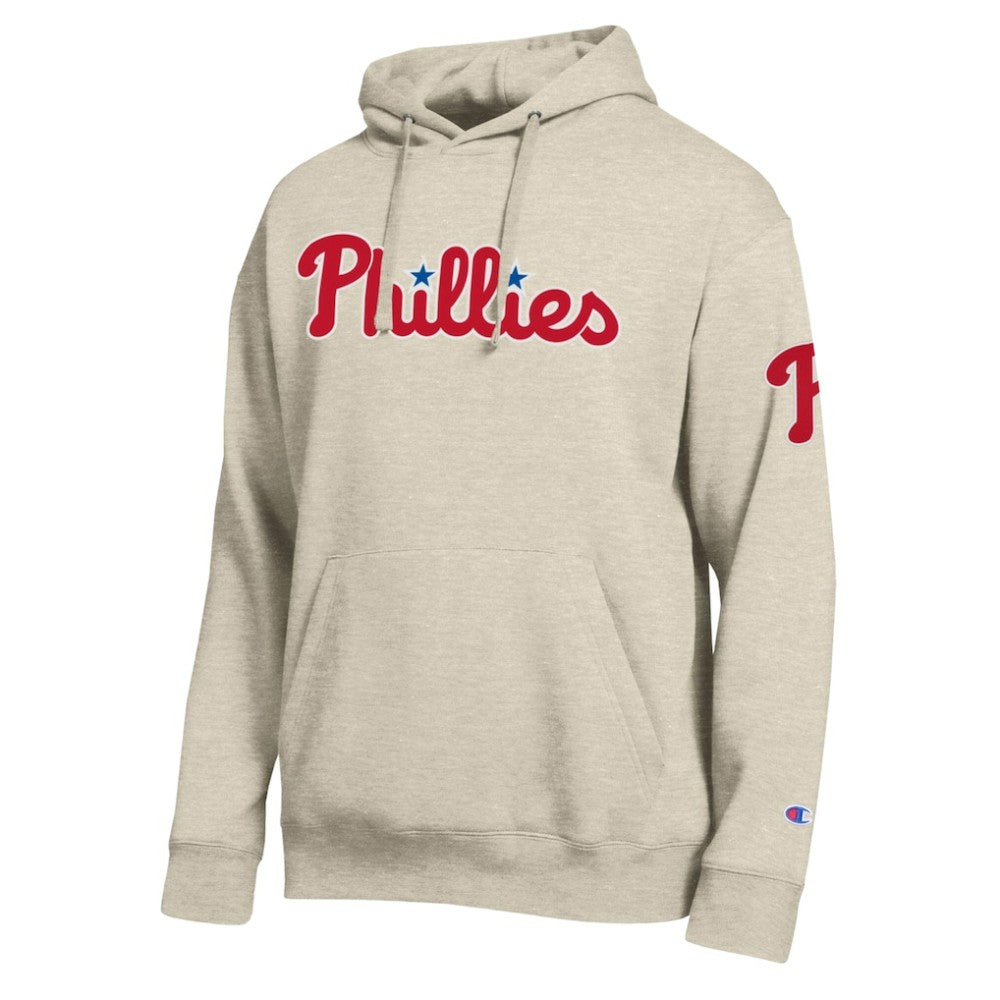 Philadelphia Phillies Champion All Star Chenille Patch Hoodie Oatmeal