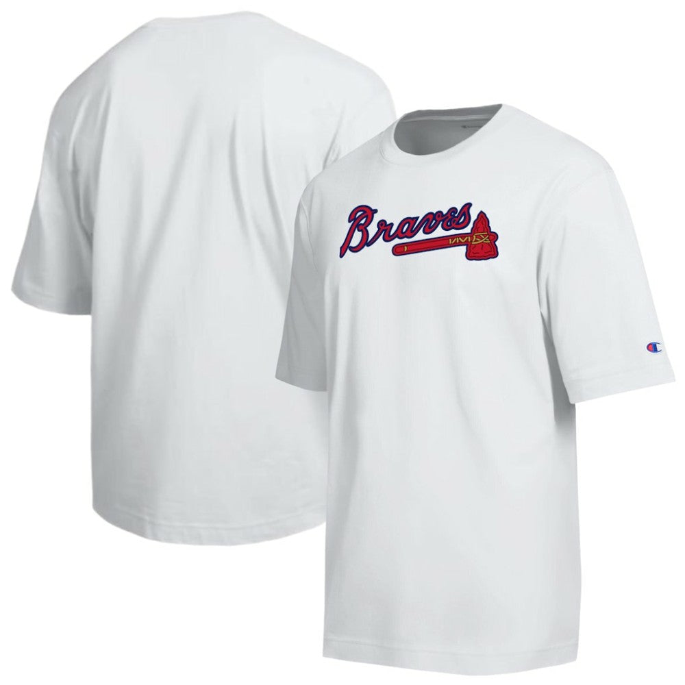 Atlanta Braves Champion All Star Arched Chenille Wordmark T-Shirt White