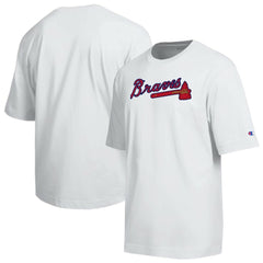 Atlanta Braves Champion All Star Arched Chenille Wordmark T-Shirt White