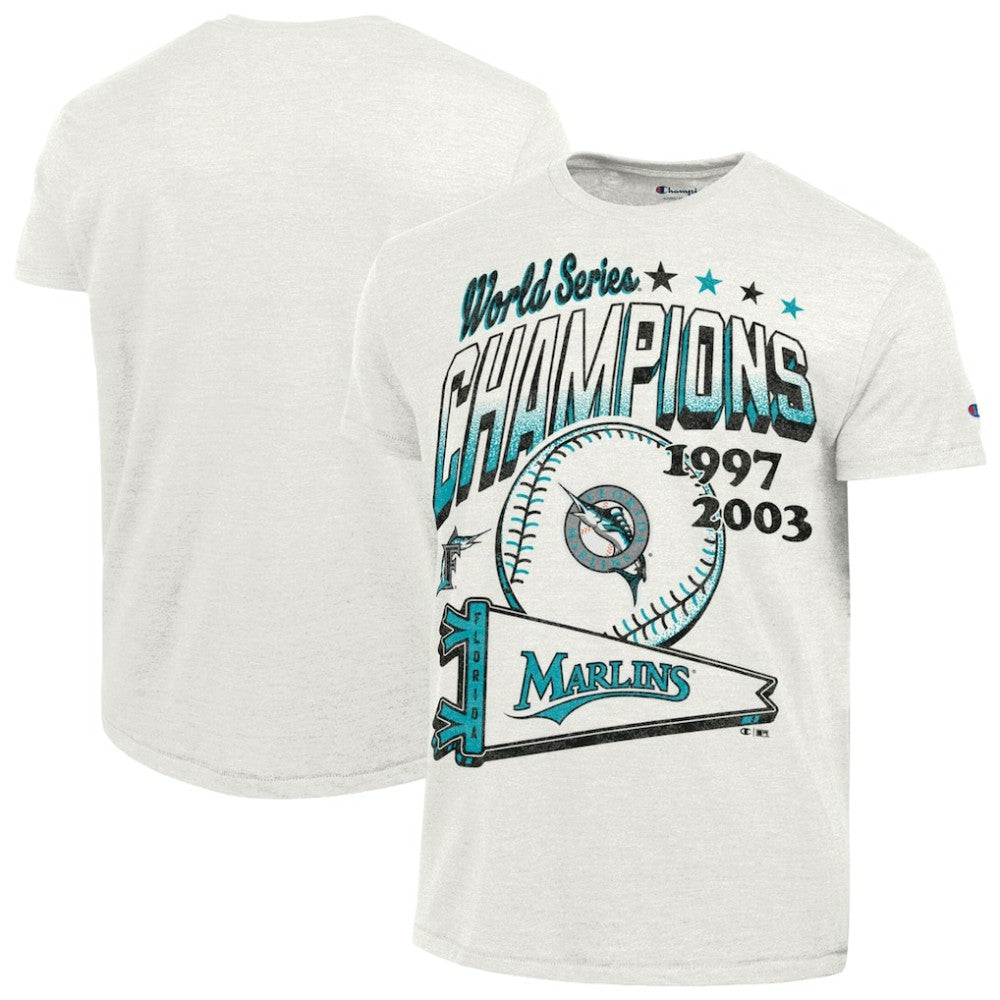Miami Marlins Champion Winning Tradition Cooperstown Tri-Blend T-Shirt White