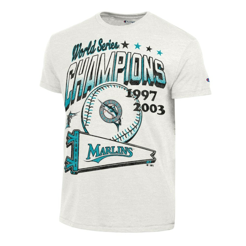 Miami Marlins Champion Winning Tradition Cooperstown Tri-Blend T-Shirt White
