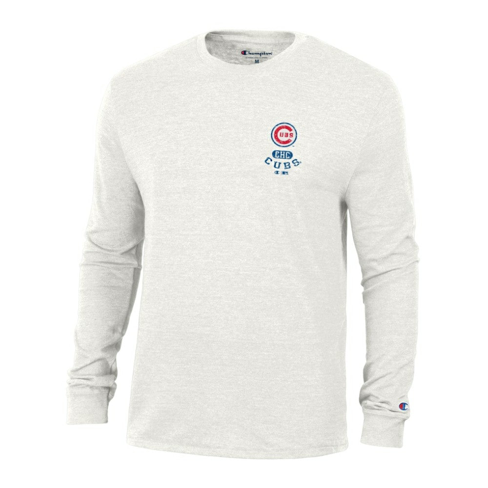Chicago Cubs Champion Cooperstown Winning Tradition Tri-Blend Long Sleeve T-Shirt White