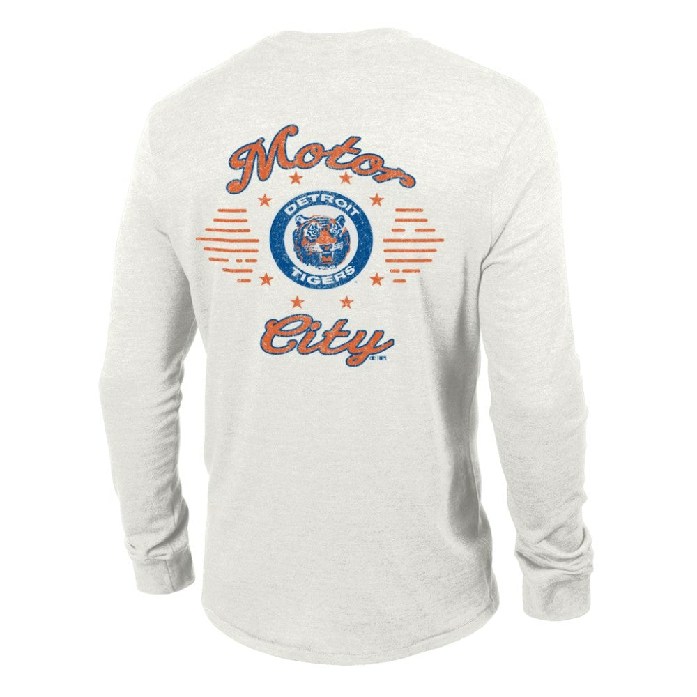 Detroit Tigers Champion Cooperstown Winning Tradition Tri-Blend Long Sleeve T-Shirt White