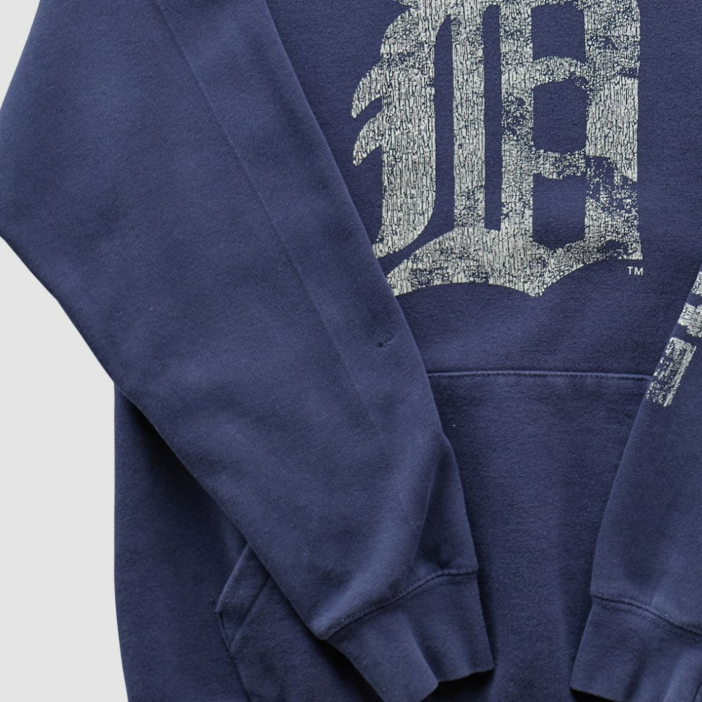Detroit Tigers Adidas 2010s Hooded Pullover Sweatshirt Navy Vintage