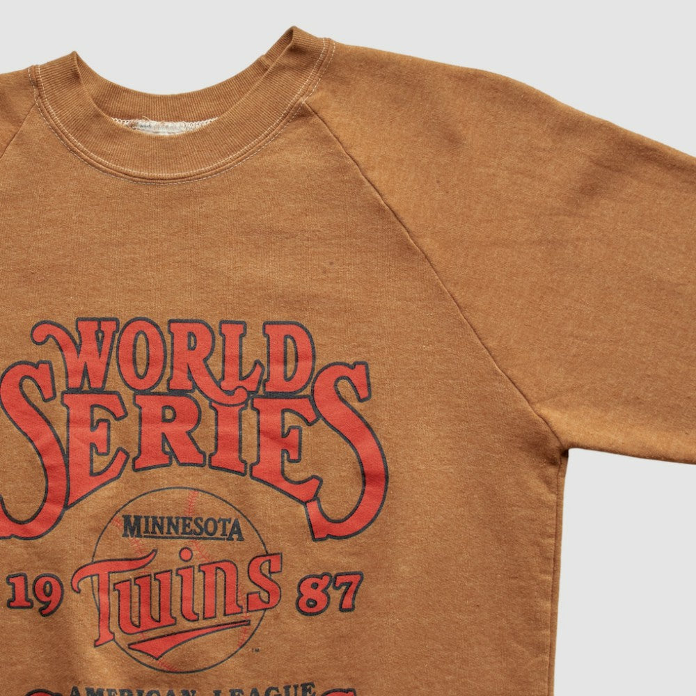 Minnesota Twins Fun Fleece 1987 Pullover Sweatshirt Brown Vintage