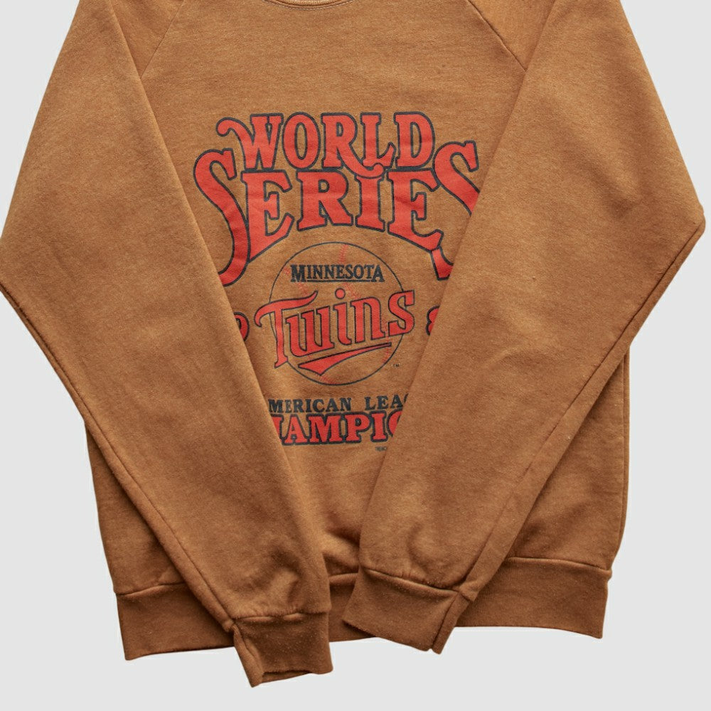 Minnesota Twins Fun Fleece 1987 Pullover Sweatshirt Brown Vintage