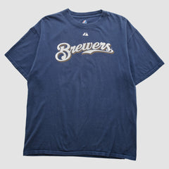 Milwaukee Brewers Majestic 2000s T-shirt Navy Vintage