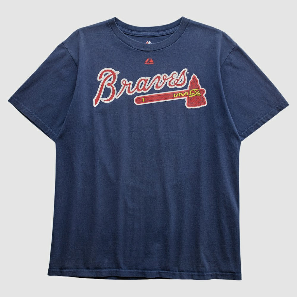 Atlanta Braves Majestic 2000s T-shirt Navy Vintage