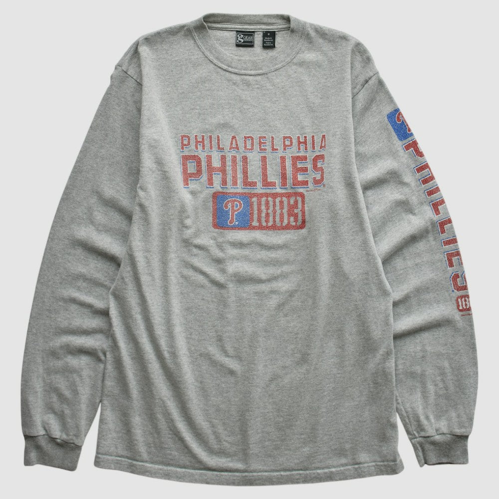 Philadelphia Phillies Gear For Sports 2000s Long Sleeve T-shirt Heather Gray Vintage