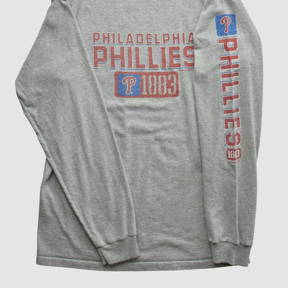 Philadelphia Phillies Gear For Sports 2000s Long Sleeve T-shirt Heather Gray Vintage