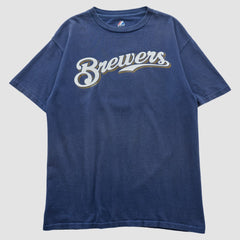 Milwaukee Brewers Majestic 2000s T-shirt Navy Vintage