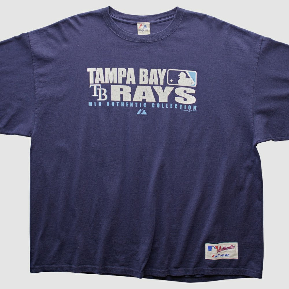Tampa Bay Rays Majestic 2000s T-shirt Navy Vintage