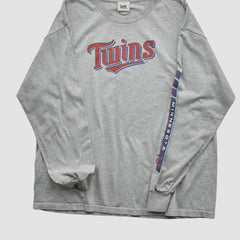 Minnesota Twins Lee Apparel 2000s Long Sleeve T-shirt Heather Gray Vintage