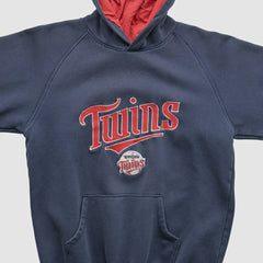 Minnesota Twins Majestic 2000s Hooded Pullover Sweatshirt Navy Vintage