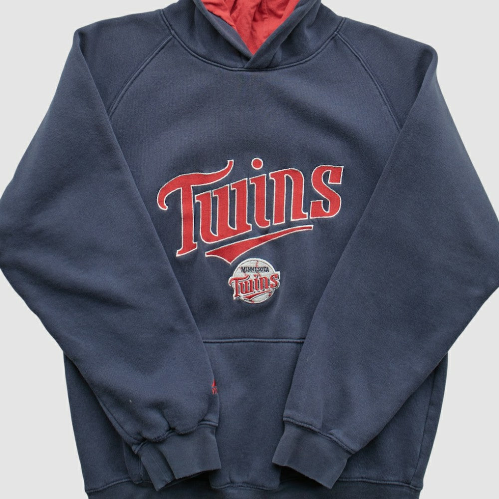 Minnesota Twins Majestic 2000s Hooded Pullover Sweatshirt Navy Vintage