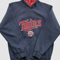 Minnesota Twins Majestic 2000s Hooded Pullover Sweatshirt Navy Vintage