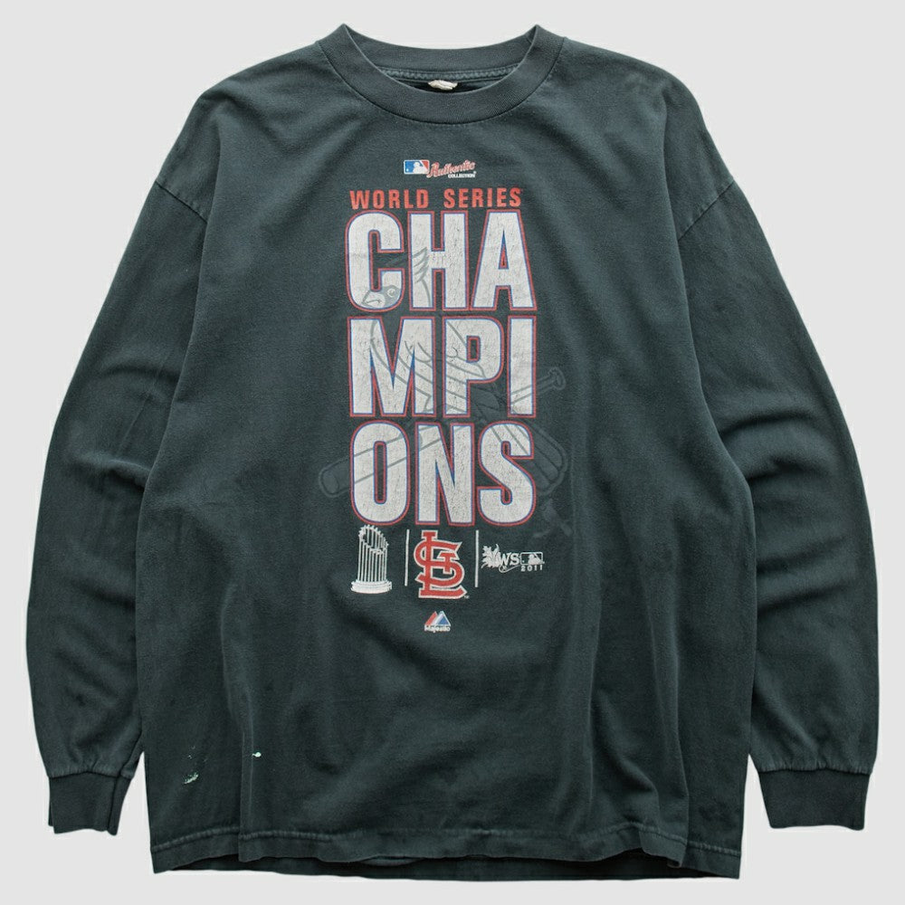 St. Louis Cardinals 2011 Long Sleeve T-shirt Charcoal Vintage