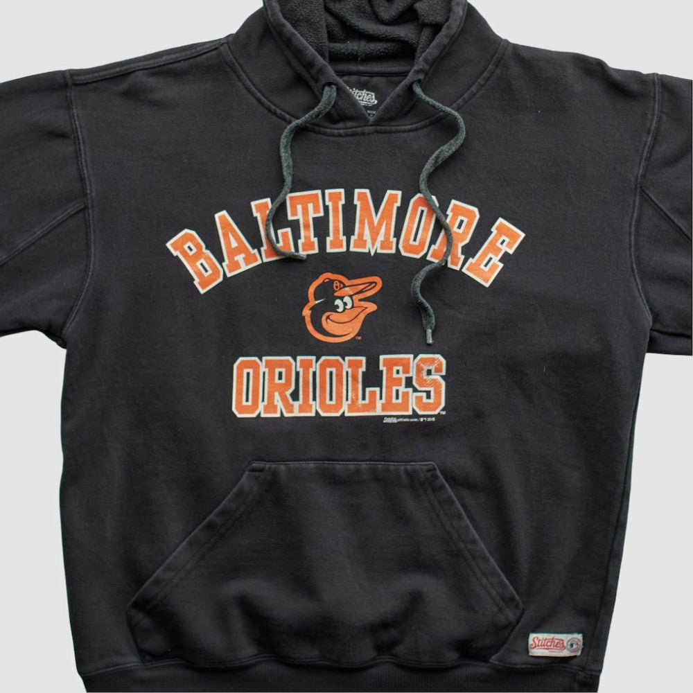 Baltimore Orioles Stitches 2015 Hooded Pullover Sweatshirt Black Vintage