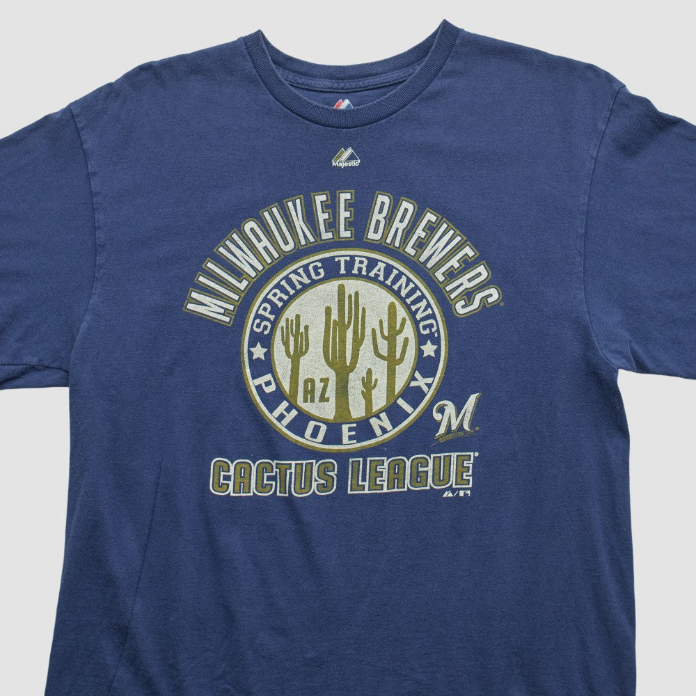 Milwaukee Brewers Majestic 2000s T-shirt Navy Vintage