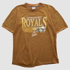 Kansas City Royals Logo 7 90s T-shirt Brown Vintage