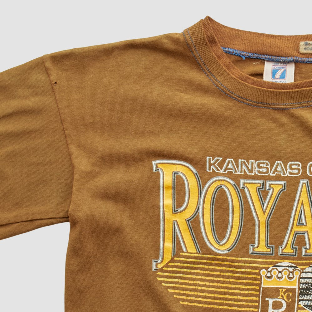 Kansas City Royals Logo 7 90s T-shirt Brown Vintage