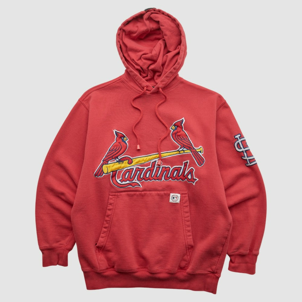 St. Louis Cardinals Stitches 2000s Hooded Pullover Sweatshirt Red Vintage