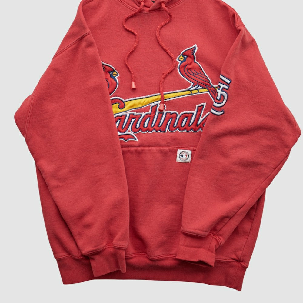 St. Louis Cardinals Stitches 2000s Hooded Pullover Sweatshirt Red Vintage