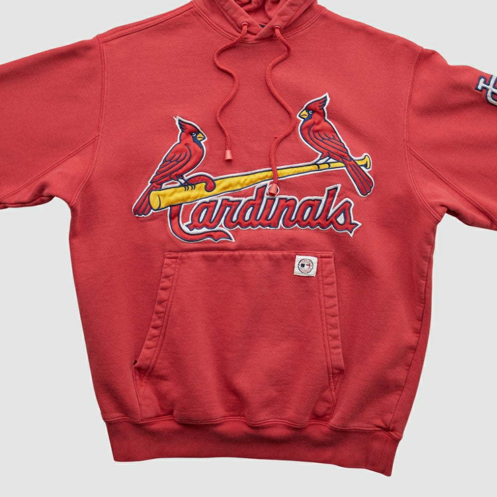 St. Louis Cardinals Stitches 2000s Hooded Pullover Sweatshirt Red Vintage