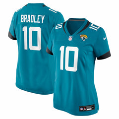 Carter Bradley Jacksonville Jaguars Women's Team Game Jersey - Teal