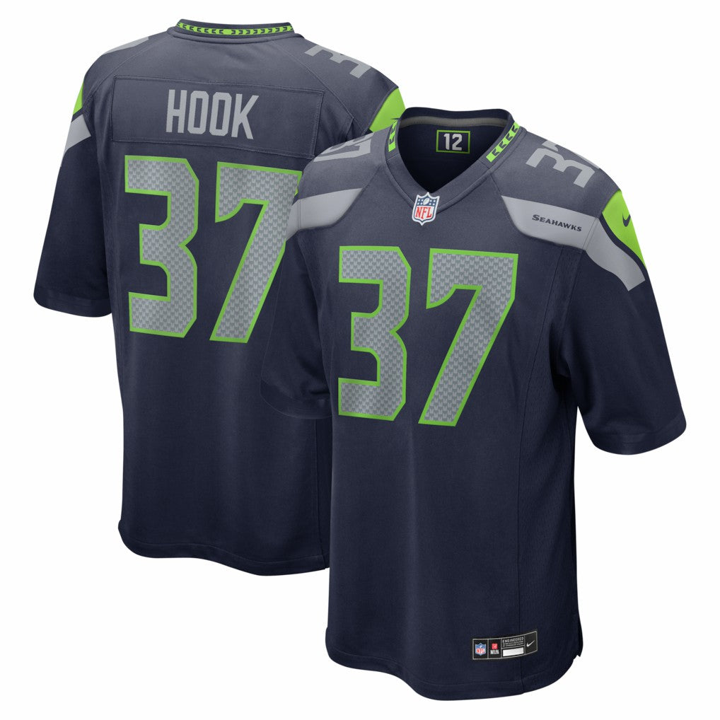 Maxen Hook Seattle Seahawks Team Game Jersey - College Navy