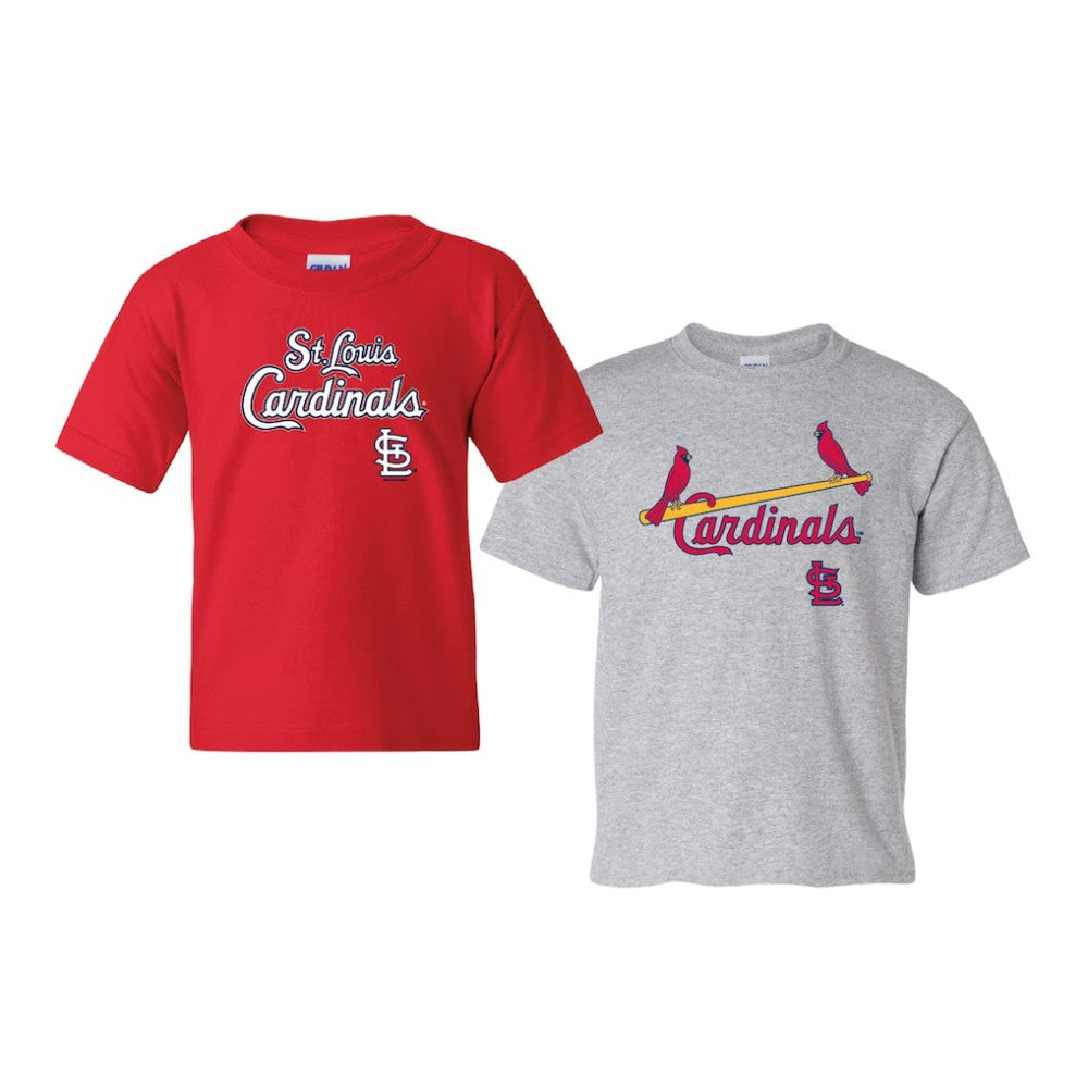 St. Louis Cardinals Soft as a Grape Youth 2-Pack Logo T-Shirt Set Red/Gray