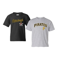 Pittsburgh Pirates Soft as a Grape Youth 2-Pack Logo T-Shirt Set Black/Gray