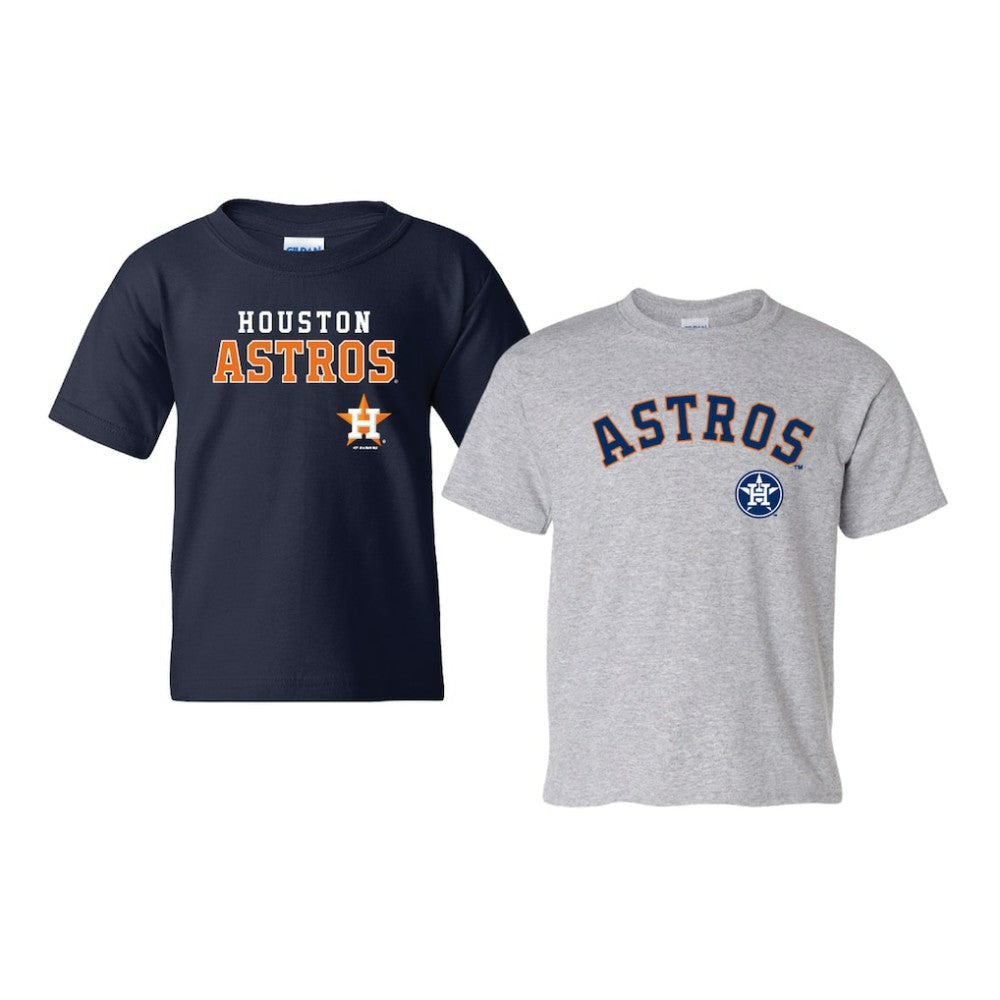 Houston Astros Soft as a Grape Youth 2-Pack Logo T-Shirt Set Navy/Gray