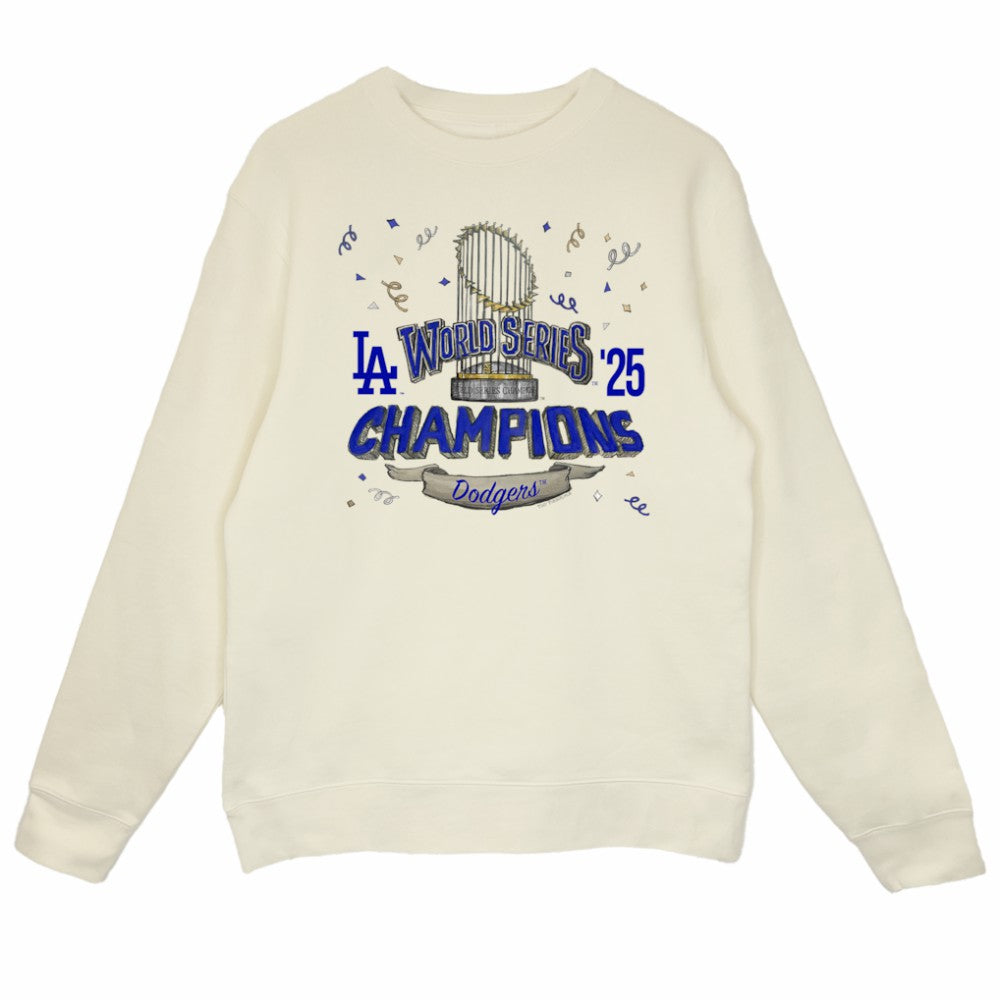 Los Angeles Dodgers Tiny Turnip Women's 2025 World Series Champions Parade Sweatshirt Cream