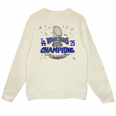 Los Angeles Dodgers Tiny Turnip Women's 2025 World Series Champions Parade Sweatshirt Cream