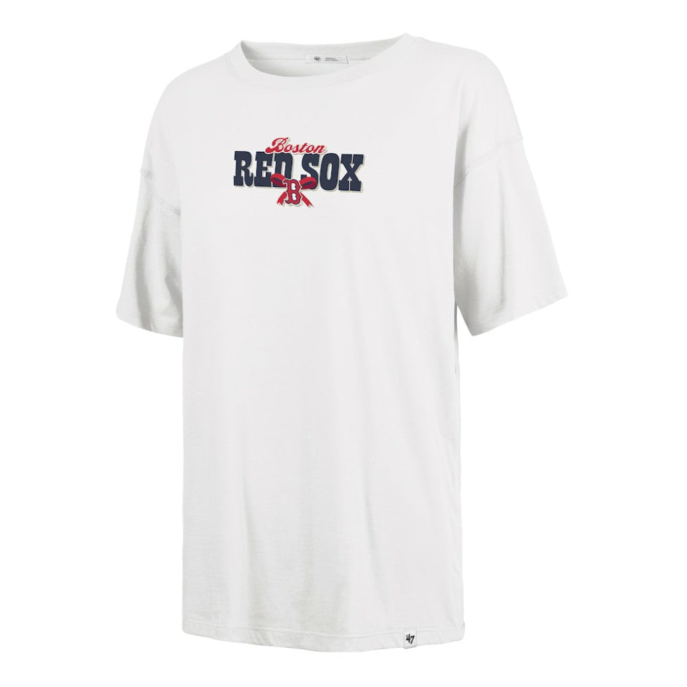 Boston Red Sox Women's Bow & Banner Sadie T-Shirt Sand | 47 brand