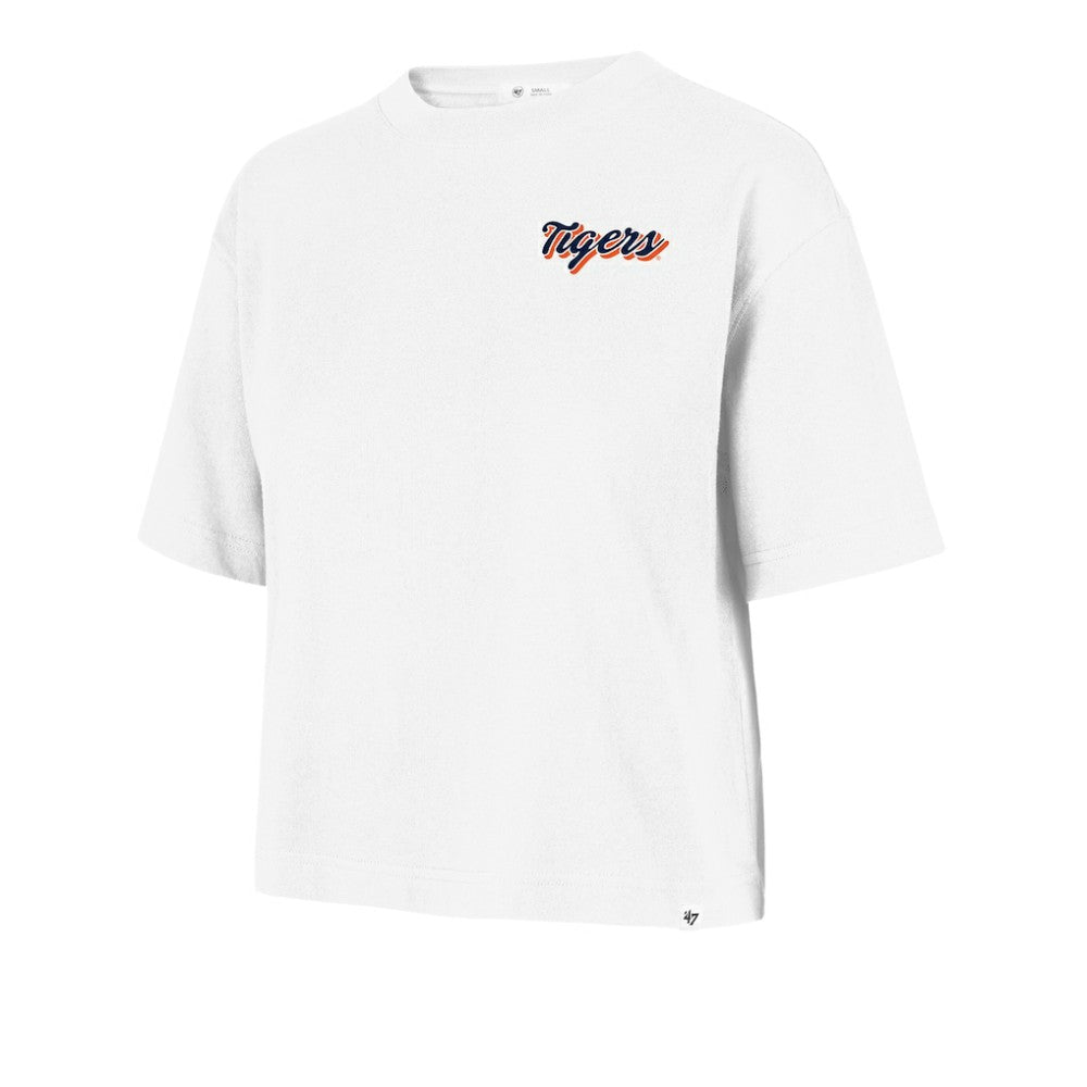 Detroit Tigers Women's Collage Script Reed City T-Shirt White | 47 brand
