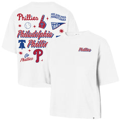 Philadelphia Phillies Women's Collage Script Reed City T-Shirt White | 47 brand