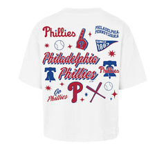 Philadelphia Phillies Women's Collage Script Reed City T-Shirt White | 47 brand