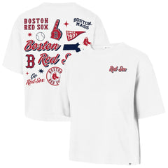 Boston Red Sox Women's Collage Script Reed City T-Shirt White | 47 brand