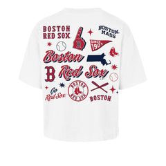 Boston Red Sox Women's Collage Script Reed City T-Shirt White | 47 brand