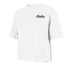 Chicago Cubs Women's Collage Script Reed City T-Shirt White | 47 brand