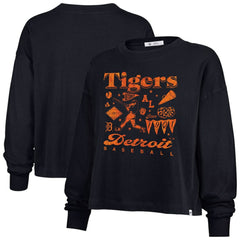 Detroit Tigers Women's Team Collage Sydney Long Sleeve T-Shirt Navy | 47 brand