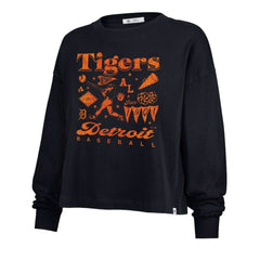 Detroit Tigers Women's Team Collage Sydney Long Sleeve T-Shirt Navy | 47 brand