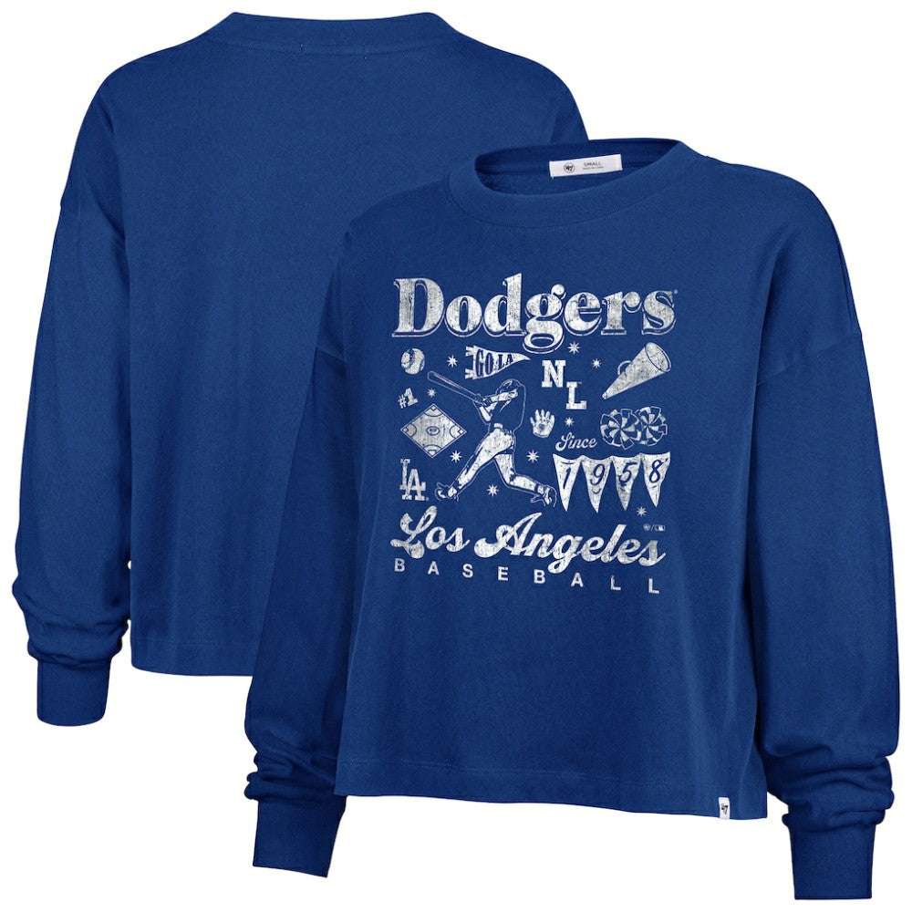 Los Angeles Dodgers Women's Team Collage Sydney Long Sleeve T-Shirt Royal | 47 brand