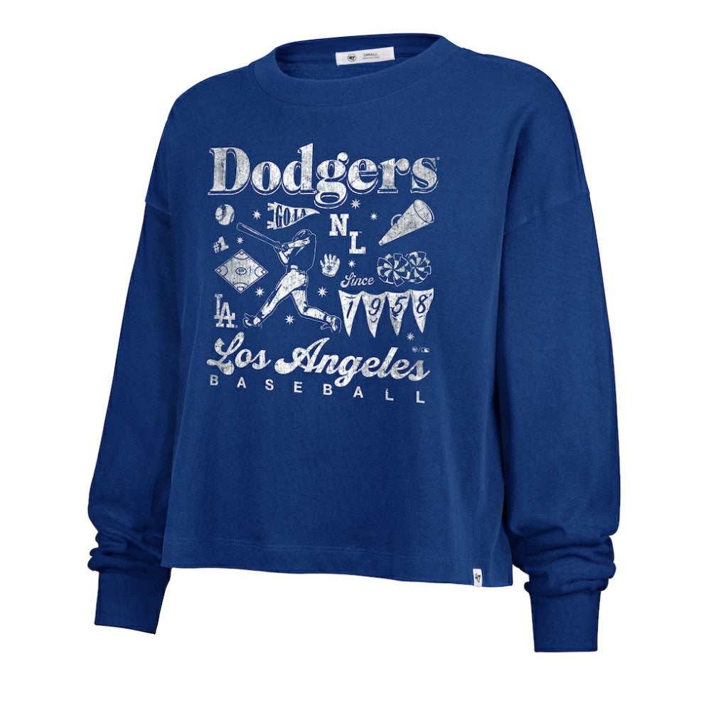 Los Angeles Dodgers Women's Team Collage Sydney Long Sleeve T-Shirt Royal | 47 brand