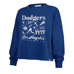 Los Angeles Dodgers Women's Team Collage Sydney Long Sleeve T-Shirt Royal | 47 brand