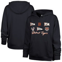 Detroit Tigers Women's Bow & Banners Naomi Hoodie Navy | 47 brand